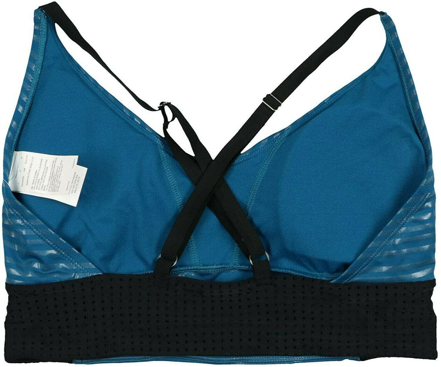 Nike Women's 6:1 Shine Striped Cross Back Bikini Top Size XS Blue