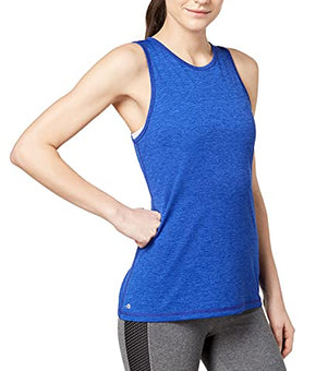 Ideology Women's Heathered Keyhole-Back Tank Top (Bright Blue, Small)