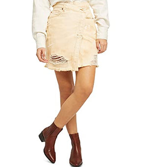 Free People Womens Yellow Short A-Line Skirt Size 24