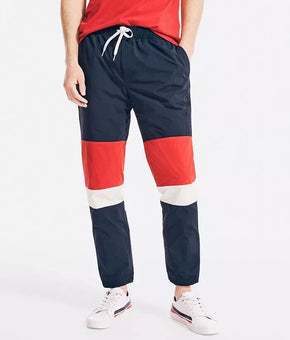 NAUTICA Men's Color Block Track Pants Navy Blue Red Size XL MSRP $80