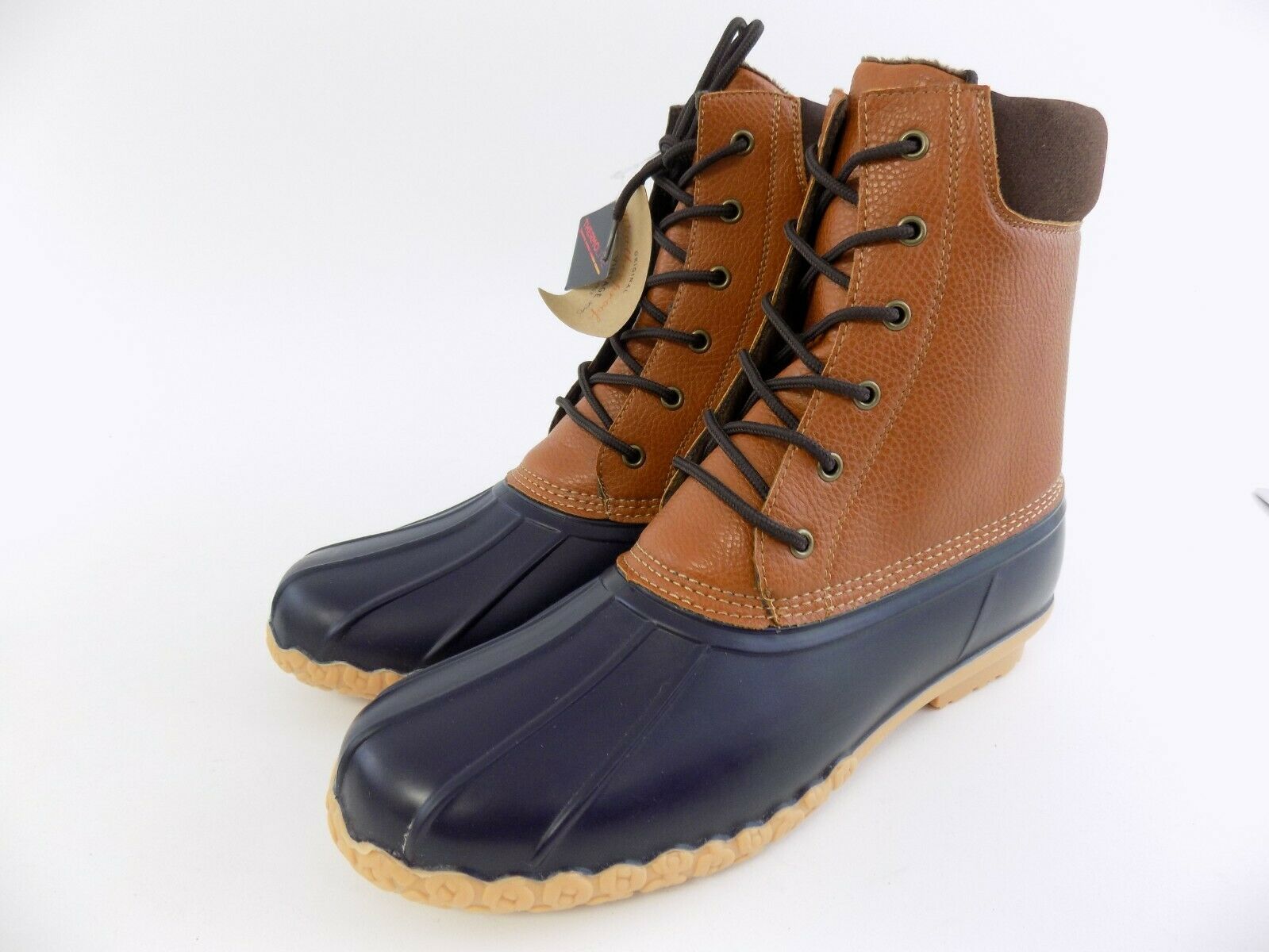 Weatherproof Vintage Men's Adam Duck Boots, Tan/Navy, 8M