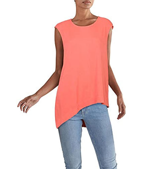 Alfani Womens Coral Sleeveless Jewel Neck Top M