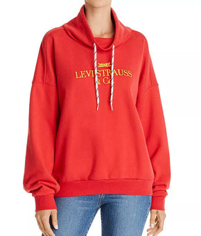 Levi's Sadie '90s Funnel Neck Logo Sweatshirt Womens Red size XS SALE MSRP $75