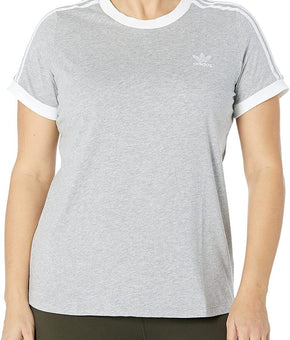 adidas Originals Women's Adicolor 3-Stripes Tee Gray Size S MSRP $35