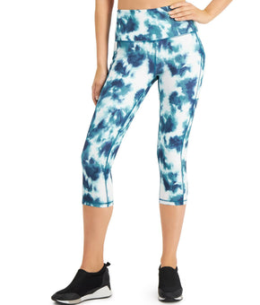 Ideology Tie-Dyed High-Waist Cropped Leggings women's blue Size XS MSRP $40