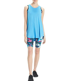 Josie Natori Women's Active Layering Elements Tank Top (Blue Calm, Medium)