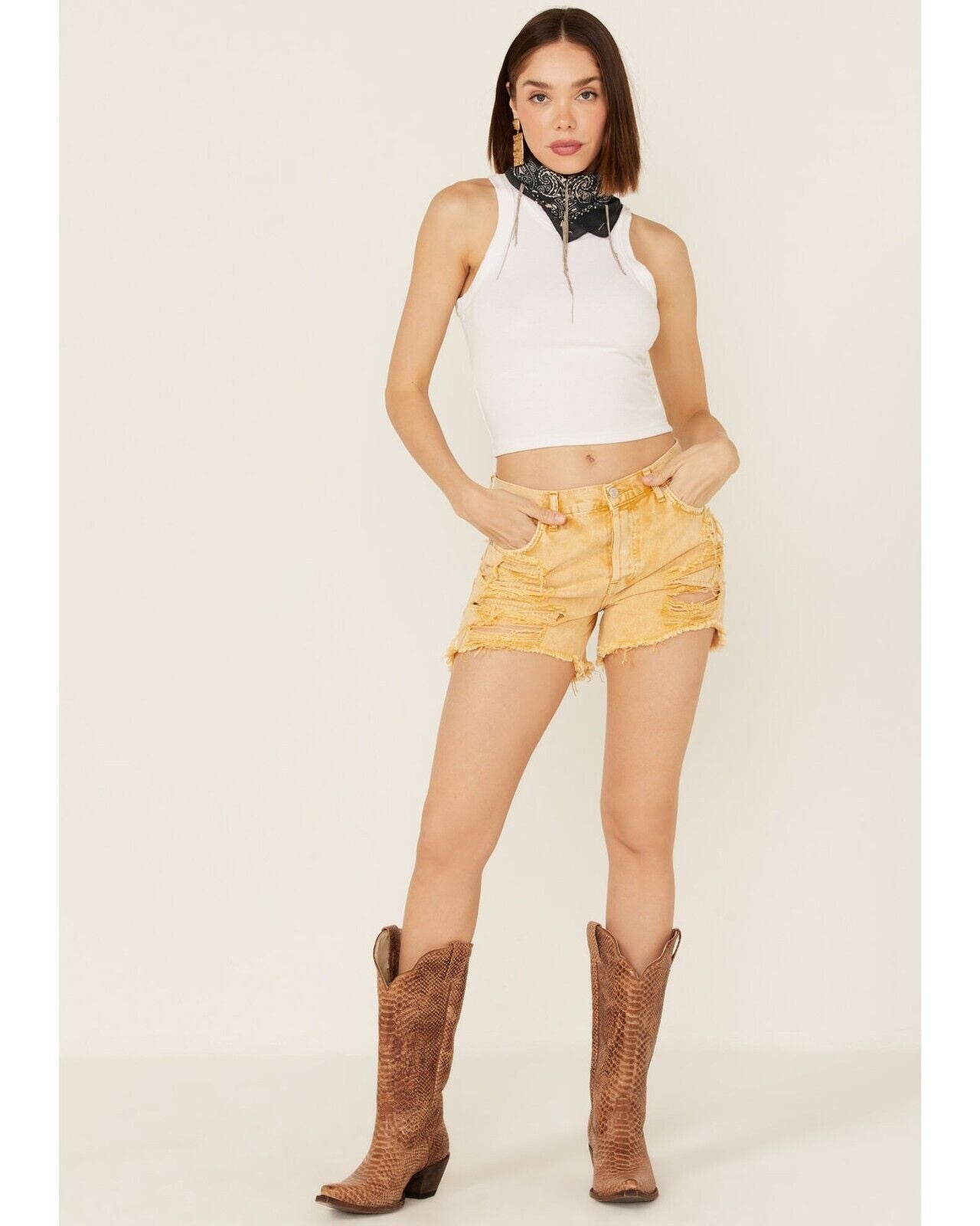 Free People Women's Maggie Denim Jean Shorts Orange Size 30 MSRP $68