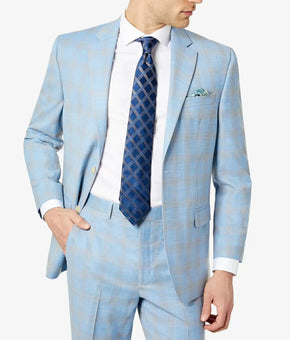 SEAN JOHN Men's Classic-Fit Suit Jacket Blazer Blue Brown Size 40S MSRP $360