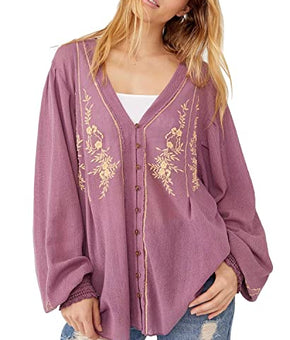 Free People Margie Top, Candied Lilac, Purple Size L