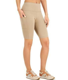 ideology high-rise pocket bike shorts Dark beige Womens Size S MSRP $30