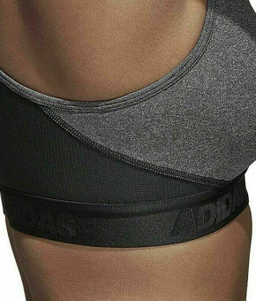 Adidas Alpha Skin Women's Climacool Running Sports Bra 2XS Dark Grey Black NWT