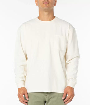 SANCTUARY Men's Long-Sleeve Pocket T-Shirt Ivory Cream Size S MSRP $69