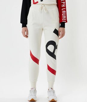 LAUREN RALPH LAUREN Trousers Barric-Full Length-Athletic Sweatpants Ivory Size S