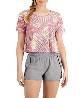 Ideology Womens Pink Stretch Short Sleeve Scoop Neck Active Wear T-Shirt SIze XL