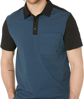 Calvin Klein Men top Short Sleeve Smooth Cotton Polo Ink Navy LS Size L