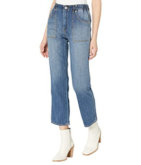 HUDSON Jeans Women's Remi High Rise, Straight Leg,Elastic Waistband Jean, Summer Wind, 32