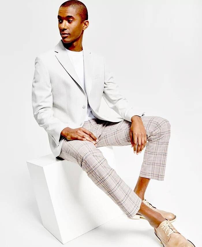 TOMMY HILFIGER Men's Slim-Fit Solid Weave Blazer White Size 38L MSRP $295