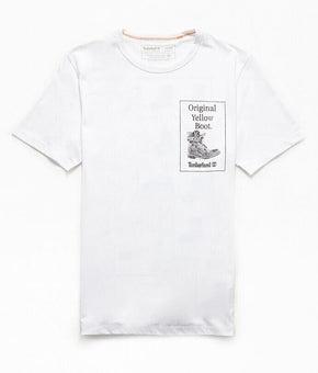 TIMBERLAND Men's Archive Original Yellow Boot Logo Graphic T-Shirt White Size S