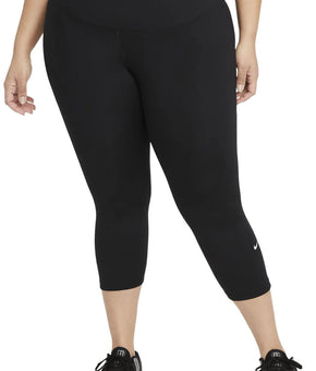 Nike womens Plus Cropped Leggings Size 3X Black MSRP $50