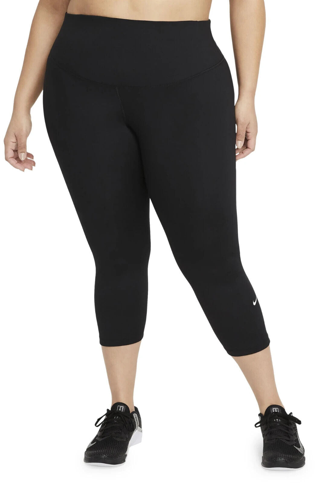Nike womens Plus Cropped Leggings Size 3X Black MSRP $50