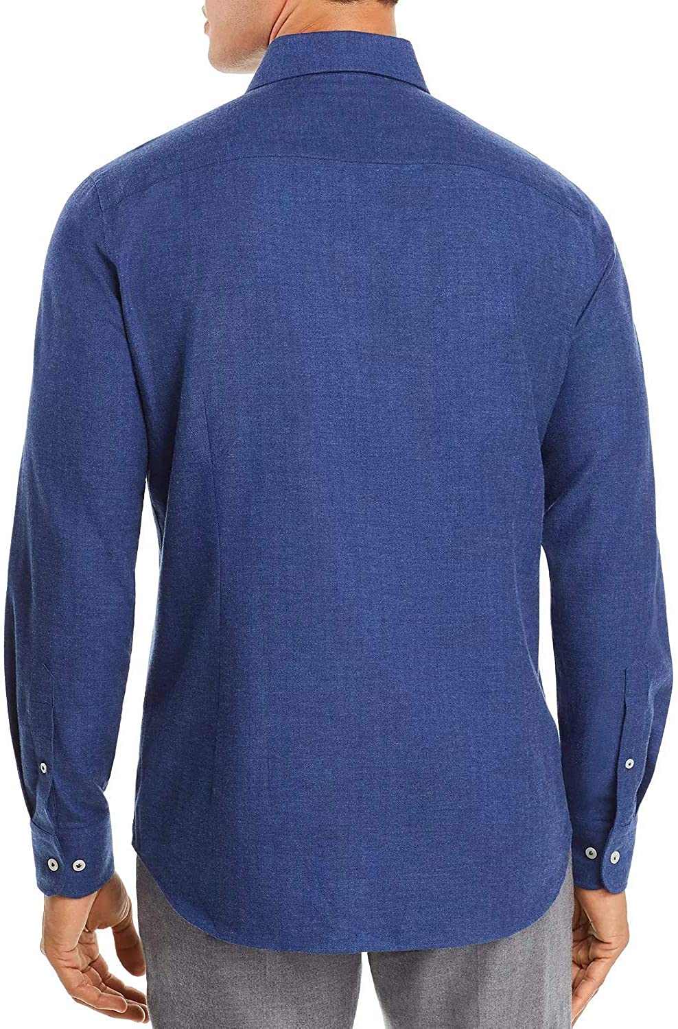 Dylan Gray Herringbone-Pattern Classic Fit Flannel Men Casual Shirt Blue Size M