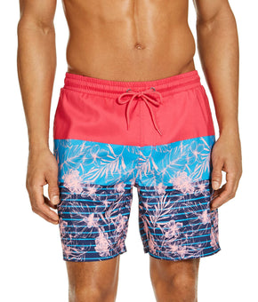 Club Room Men's Tri-Color Floral 7" Swim Trunks Blue Size XXL MSRP $45
