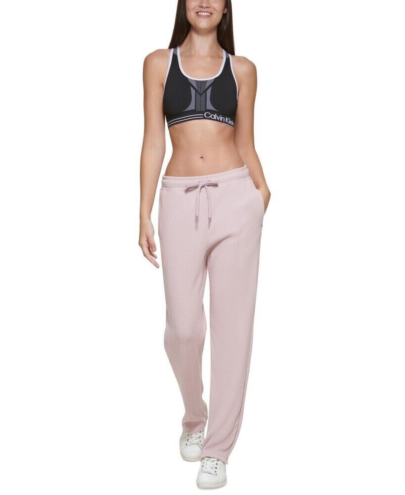 Calvin Klein Performance Ribbed Track Pants Size M Pink MSRP $80