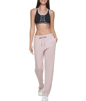 Calvin Klein Performance Ribbed Track Pants Size M Pink MSRP $80