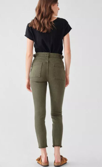 DL1961 Farrow High-Rise Cropped Skinny Jeans in Kale Green Size 27 MSRP $209