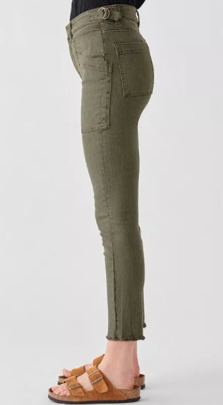 DL1961 Farrow High-Rise Cropped Skinny Jeans in Kale Green Size 27 MSRP $209