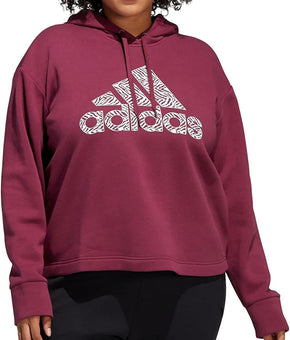 adidas Womens Burgundy Red Long Sleeve Hoodie Top Plus Size 2X
