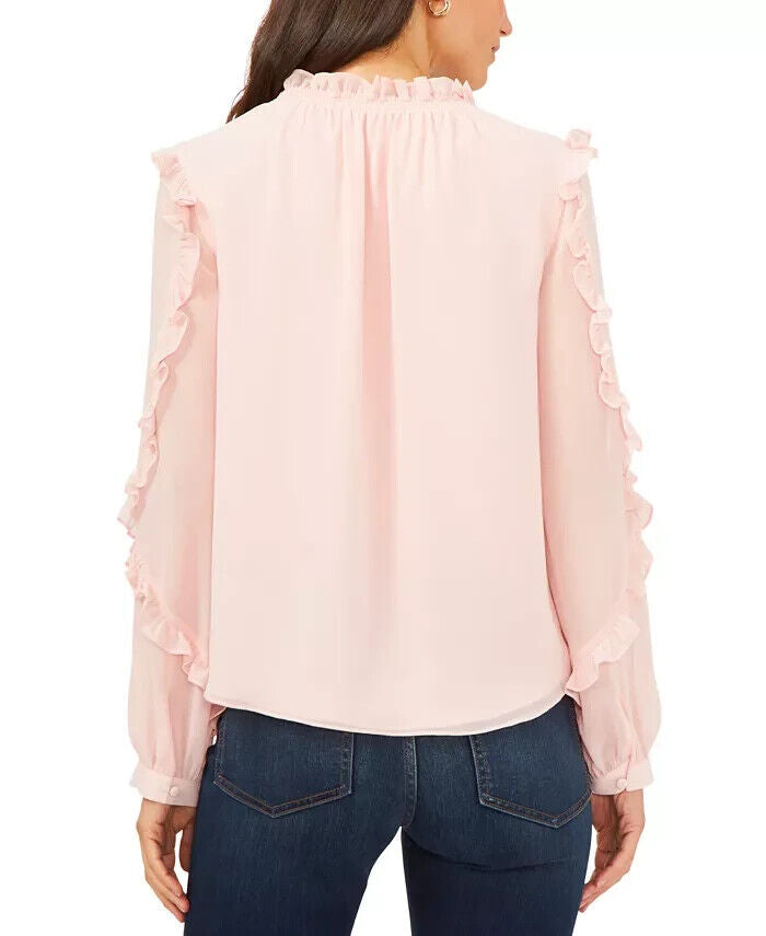 VINCE CAMUTO Ruffled-Sleeve Blouse Pink Size XL MSRP $89