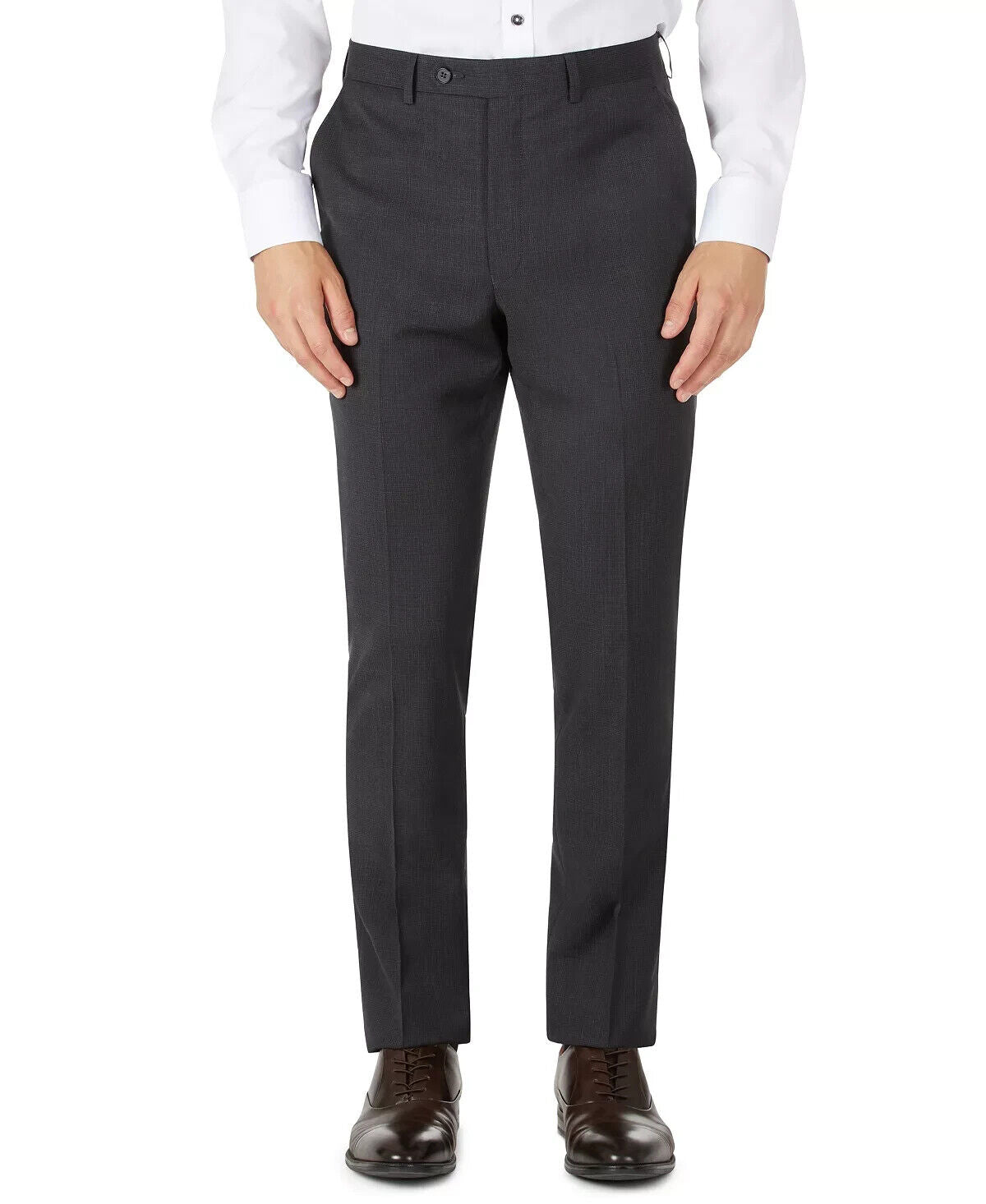 CALVIN KLEIN Men Slim-Fit Wool Suit Separates Pants Black Brown Size 36x30 $190