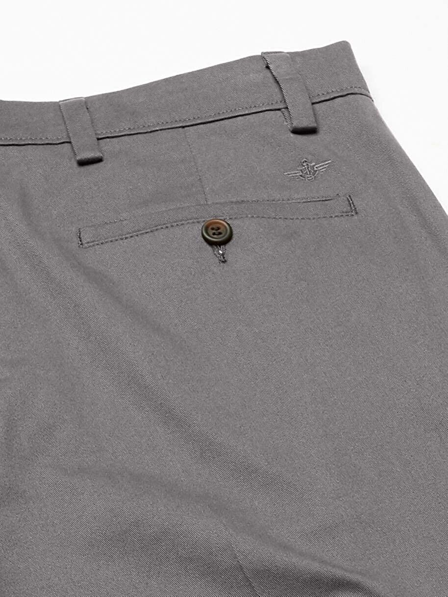 DOCKERS Men's Easy Classic Fit Khaki Stretch Pants Gray Size 38x29 MSRP $50