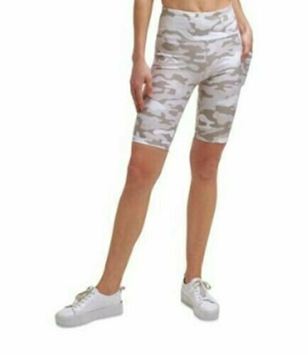 Calvin Klein Performance High-Waist Bike Shorts Beige Size S MSRP $40