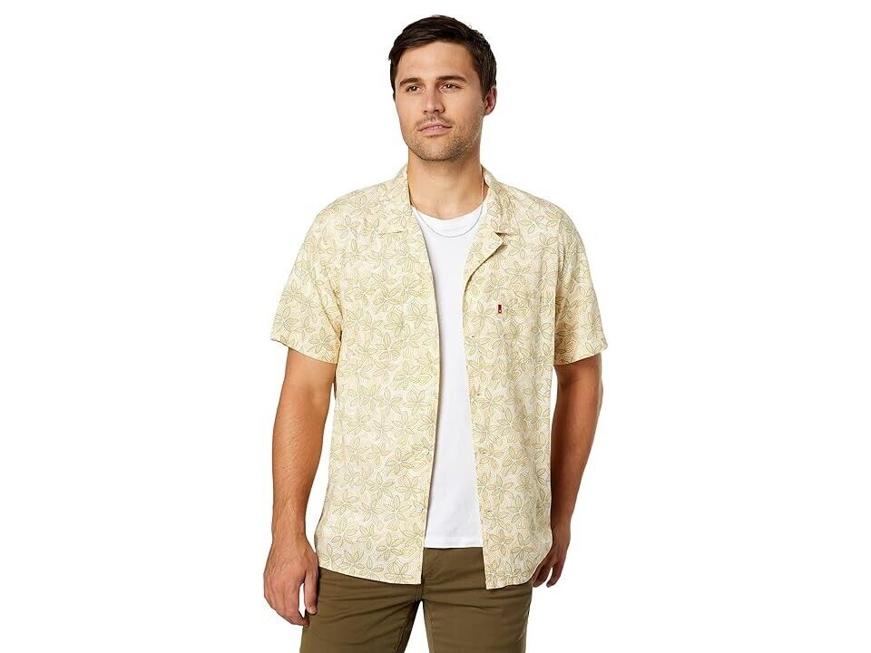 Levi's Men's Classic Camp Collar Relaxed Fit Shirt Yellow Size L MSRP $55