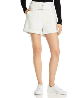 Frame Womens Linen Blend Belted Mini Casual Shorts White Size 2 MSRP $250