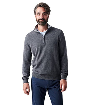 Faherty Jackson 1/4 Zip Sweater Charcoal Heather Gray 2XL