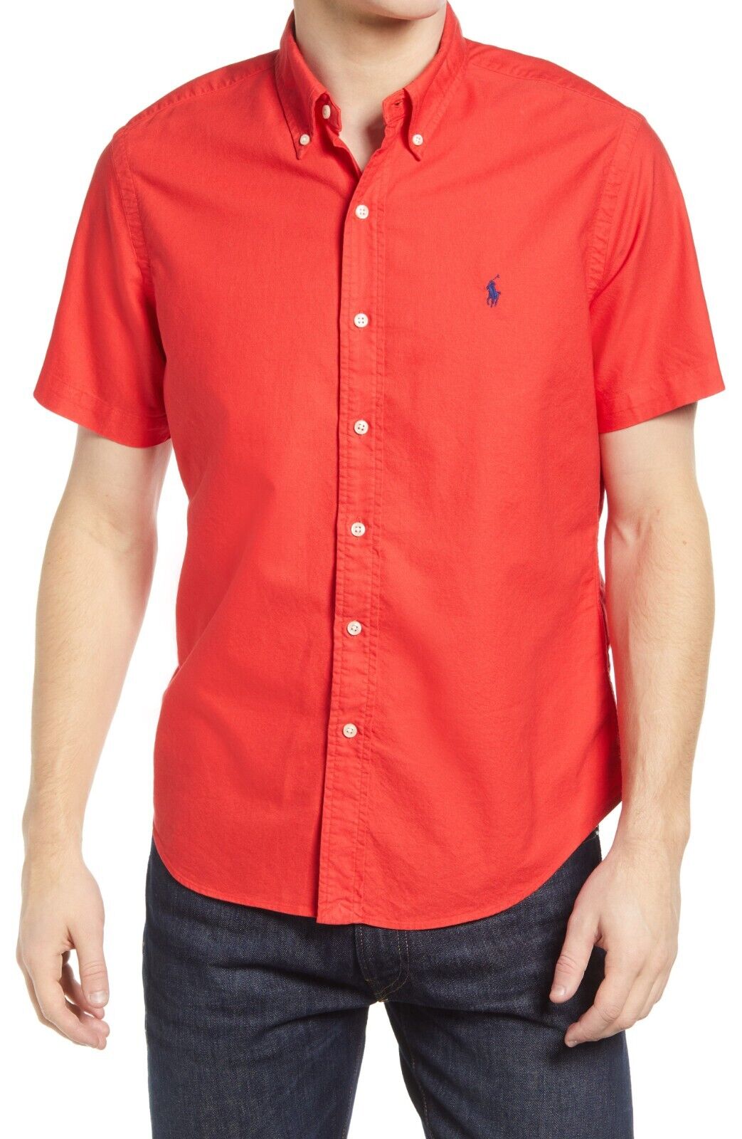 Polo Ralph Lauren Button Down Classic Fit Oxford Shirt Red Size S MSRP $90