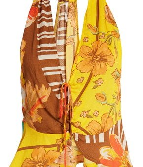 Free People Hot Tropics Tank Top Yellow Orange Size M MSRP $78