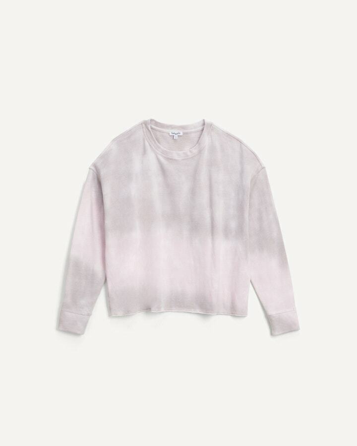 SPLENDID Women's Paint Dyed Triblend Pullover Gray Pink Size XS MSRP $138