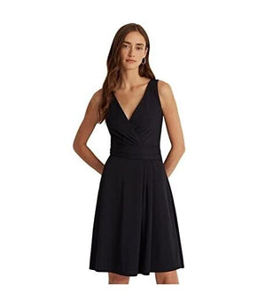 LAUREN Ralph Lauren Sleeveless Jersey Dress Navy Blue Size 14 MSRP $125