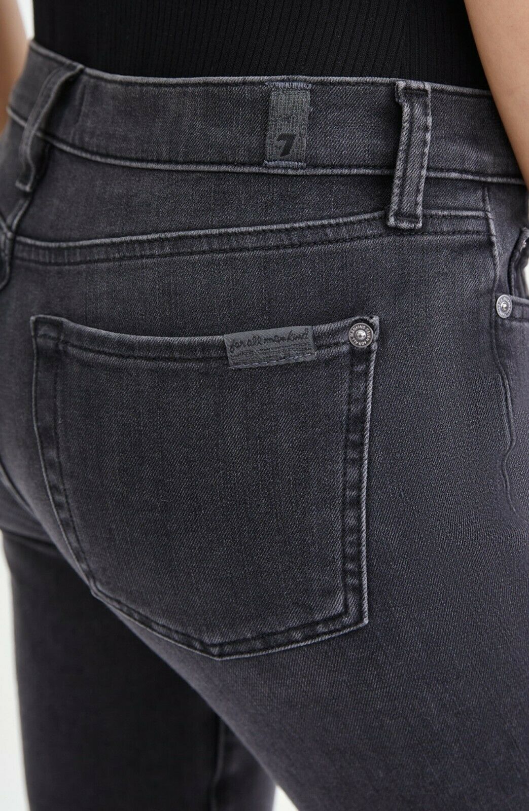 7 For All Mankind The Skinny Jeans in Canyon Boulevard Black Size 33 MSRP $188