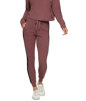 Calvin Klein Womens Logo-Tape Thermal High-Waist Leggings Purple Size L MSRP $60