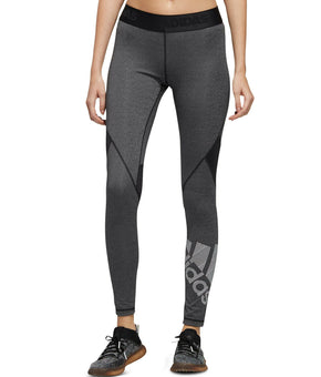 Adidas Womens Black Heather Alpha Skin Compression Leggings Size XXS MSRP $50