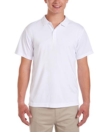 Nautica mens Uniform Short Sleeve Performance Polo Shirt, White, 36-37 US