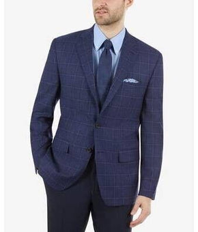 Lauren Ralph Lauren Ultra Flex Plaid Sport Coat Blazer Blue Size 48L MSRP $375