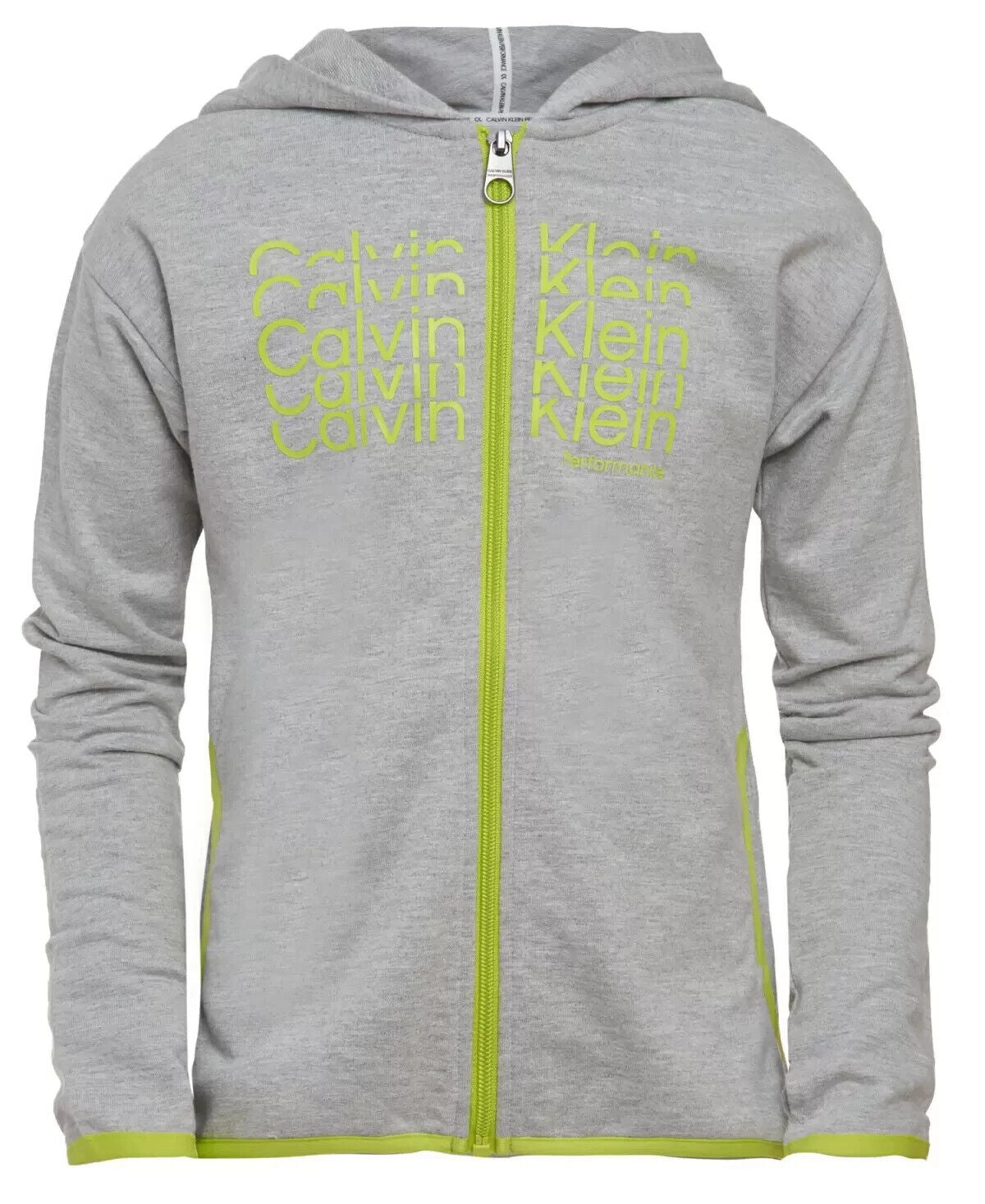 Calvin Klein Performance Big Girls Embossed Logo Hoodie Gray Size L (12/14) $44