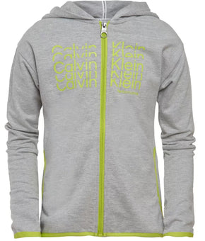 Calvin Klein Performance Big Girls Embossed Logo Hoodie Gray Size L (12/14) $44