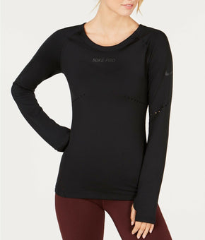 Nike Womens Pro HyperWarm Running Top Black Size L